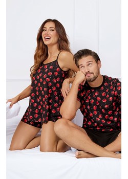 Piżama damska na wąskie ramiączko i krótkie spodnie Cherry, Kolor czarno-czerwony, Rozmiar S, Italian Fashion ze sklepu Primodo w kategorii Piżamy damskie - zdjęcie 178365336