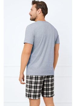 Piżama męska na krótki rękaw i krótkie spodnie szara Klark, Kolor szaro-czarno-biały, Rozmiar M, Italian Fashion ze sklepu Primodo w kategorii Piżamy męskie - zdjęcie 178365369