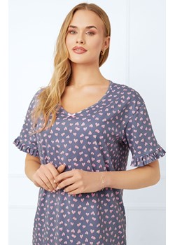 Koszula nocna damska na krótki rękaw w serduszka Lotte, Kolor jeans-wzór, Rozmiar M, Italian Fashion ze sklepu Primodo w kategorii Koszule nocne - zdjęcie 178365377
