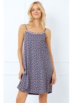 Koszula nocna damska w serca na wąskie ramiączka Tiana, Kolor jeansowy-róż, Rozmiar S, Italian Fashion ze sklepu Intymna w kategorii Koszule nocne - zdjęcie 178365917