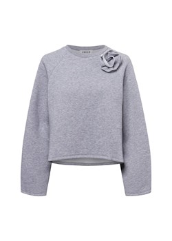 EDITED Bluza damska - Xezal Kobiety Bawełna jasny szary marmurkowy ze sklepu vangraaf w kategorii Bluzy damskie - zdjęcie 178368045