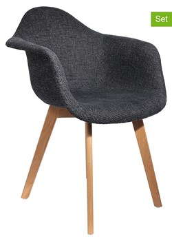 THE HOME DECO FACTORY Krzesła (2 szt.) w kolorze czarnym - 62 x 84 x 59 cm ze sklepu Limango Polska w kategorii Meble - zdjęcie 178373928