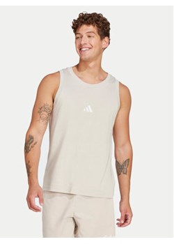 adidas Tank top Essentials Small Logo IN6177 Beżowy Regular Fit ze sklepu MODIVO w kategorii T-shirty męskie - zdjęcie 178378775