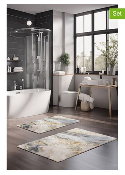 Elizabed Dywaniki łazienkowe (2 szt.) w kolorze biało-szaro-beżowym - id: 16319640 - marki Elizabed - 178382415 Elizabed Dywaniki łazienkowe (2 szt.) w kolorze biało-szaro-beżowym ze sklepu Limango Polska w kategorii Akcesoria łazienkowe - zdjęcie 178382415