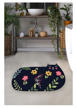 Colourful Cotton Dywanik łazienkowy "Cattest" w kolorze czarnym ze wzorem ze sklepu Limango Polska w kategorii Akcesoria łazienkowe - zdjęcie 178383197