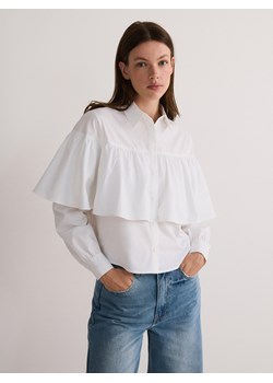 Reserved - Koszula z peleryną - złamana biel - id: 601DG-01X - marki Reserved - 178383655 Reserved - Koszula z peleryną - złamana biel ze sklepu Reserved w kategorii Koszule damskie - zdjęcie 178383655