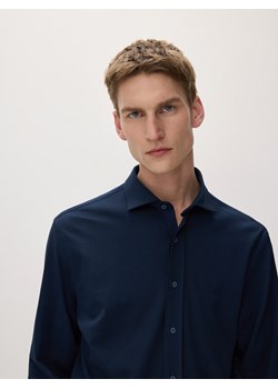 Reserved - Dzianinowa koszula slim fit - granatowy ze sklepu Reserved w kategorii Koszule męskie - zdjęcie 178383668