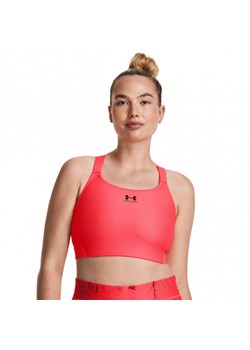 Biustonosz treningowy Under Armour UA HeatGear High - łososiowy ze sklepu Sportstylestory.com w kategorii Biustonosze - zdjęcie 178384026