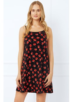 Bawełniana koszula nocna damska na wąskie ramiączko Cherry, Kolor czarno-czerwony, Rozmiar S, Italian Fashion ze sklepu Primodo w kategorii Koszule nocne - zdjęcie 178386877