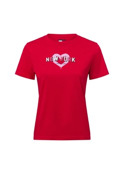 Tommy Jeans Koszulka damska Kobiety Bawełna czerwony jednolity ze sklepu vangraaf w kategorii Bluzki damskie - zdjęcie 178389676