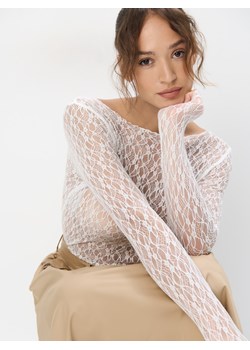 Mohito - Koronkowa kremowa bluzka - kremowy ze sklepu Mohito w kategorii Bluzki damskie - zdjęcie 178389959