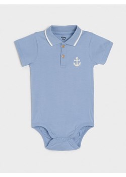 Sinsay - Body polo z kołnierzykiem - mid blue ze sklepu Sinsay w kategorii Odzież dla niemowląt - zdjęcie 178391845