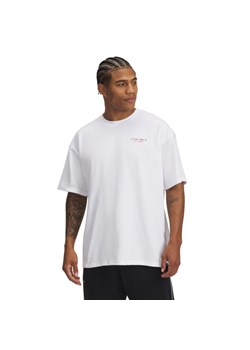 Męski t-shirt z nadrukiem Under Armour Project Rock Hwt SS - biały ze sklepu Sportstylestory.com w kategorii T-shirty męskie - zdjęcie 178393346