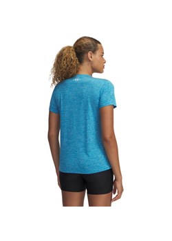 Damska koszulka treningowa Under Armour Tech SSV- Twist - niebieska ze sklepu Sportstylestory.com w kategorii Bluzki damskie - zdjęcie 178393379