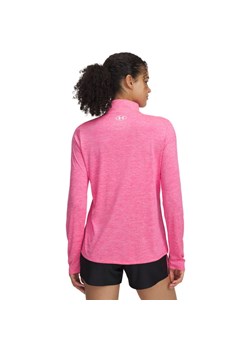 Damski longsleeve treningowy Under Armour Tech 1/2 Zip- Twist - różowy ze sklepu Sportstylestory.com w kategorii Bluzki damskie - zdjęcie 178393398