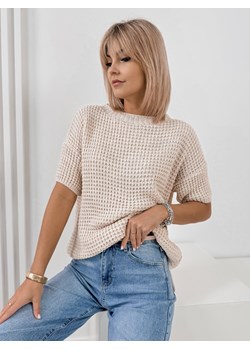 sweter beliza beżowy one size ze sklepu UBRA w kategorii Swetry damskie - zdjęcie 178399398