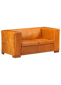 2-osobowa sofa z jasnobrązowej skóry naturalnej - Vino 2Q ze sklepu Edinos.pl w kategorii Sofy i kanapy - zdjęcie 178400099