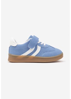 Niebieskie Buty Sportowe z Paskami na Boku i Zapięciem na Rzep Wenoria ze sklepu born2be.pl w kategorii Buty sportowe dziecięce - zdjęcie 178413957