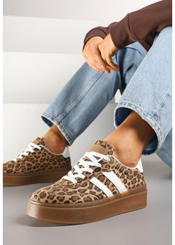 Panterkowe Sneakersy w Stylu Kultowych Tenisówek na Grubej Podeszwie Carilne ze sklepu born2be.pl w kategorii Buty sportowe damskie - zdjęcie 178414126