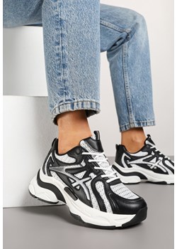 Czarne Sneakersy Ozdobione Geometrycznym Wzorem Erraza ze sklepu born2be.pl w kategorii Buty sportowe damskie - zdjęcie 178414338