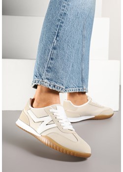 Beżowe Sneakersy w Stylu Kultowych Tenisówek Tultia ze sklepu born2be.pl w kategorii Buty sportowe damskie - zdjęcie 178415205