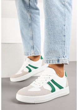 Biało-Zielone Sneakersy w Stylu Kultowych Tenisówek Setionis ze sklepu born2be.pl w kategorii Buty sportowe damskie - zdjęcie 178415847