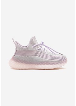 Fioletowe Buty Sportowe Sneakersy z Geometrycznymi Paskami Garenia ze sklepu born2be.pl w kategorii Buty sportowe dziecięce - zdjęcie 178416548