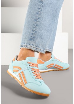 Niebiesko-Pomarańczowe Sneakersy z Przeszyciami i Ozdobnymi Paskami na Boku Beniffa ze sklepu born2be.pl w kategorii Buty sportowe damskie - zdjęcie 178418115