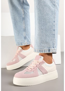 Różowe Sneakersy w Stylu Tenisówek na Platformie Nanirea ze sklepu born2be.pl w kategorii Buty sportowe damskie - zdjęcie 178418169