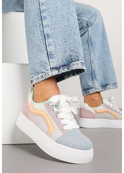 Niebiesko-Fioletowe Sneakersy w Stylu Klasycznych Tenisówek na Platformie Nurimea ze sklepu born2be.pl w kategorii Buty sportowe damskie - zdjęcie 178418208