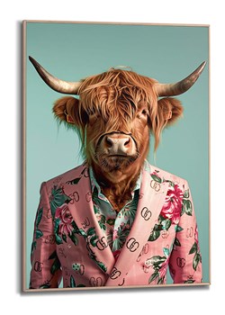 Orangewallz Druk artystyczny &quot;Highlander Pink Jacket&quot; w ramce - 50 x 70 cm ze sklepu Limango Polska w kategorii Obrazy - zdjęcie 178421667