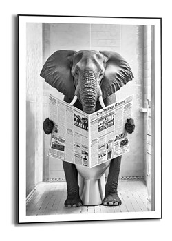 Orangewallz Druk artystyczny &quot;Elephant Toilet&quot; w ramce - 50 x 70 cm ze sklepu Limango Polska w kategorii Obrazy - zdjęcie 178421676