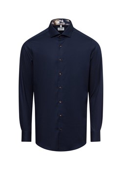 Olymp Level Five Męska koszula biznesowa Mężczyźni Slim Fit Bawełna granatowy wypukły wzór tkaniny ze sklepu vangraaf w kategorii Koszule męskie - zdjęcie 178429165