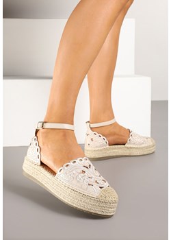 Beżowe Espadryle na Grubej Podeszwie z Ażurową Cholewką Eleasel ze sklepu born2be.pl w kategorii Espadryle damskie - zdjęcie 178434655