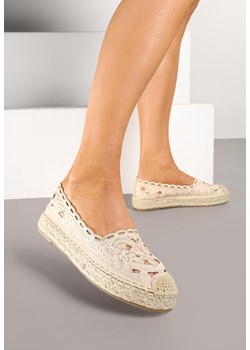 Beżowe Ażurowe Espadryle na Płaskiej Podeszwie Elearuna ze sklepu born2be.pl w kategorii Espadryle damskie - zdjęcie 178434679