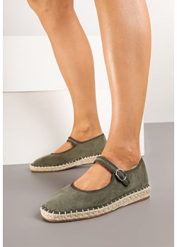 Zielone Espadryle z Imitacji Zamszu z Zapięciem na Sprzączkę Zeonia ze sklepu born2be.pl w kategorii Espadryle damskie - zdjęcie 178435867