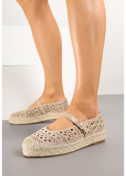 Beżowe Ażurowe Espadryle na Płaskiej Podeszwie z Plecionką Aravithra ze sklepu born2be.pl w kategorii Espadryle damskie - zdjęcie 178437157