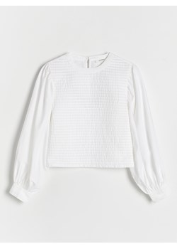 Reserved - Koszula z bufiastymi rękawami - złamana biel ze sklepu Reserved w kategorii Koszule dziewczęce - zdjęcie 178443095