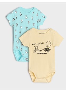 Sinsay - Body 2 pack Peanuts - kremowy ze sklepu Sinsay w kategorii Odzież dla niemowląt - zdjęcie 178444418