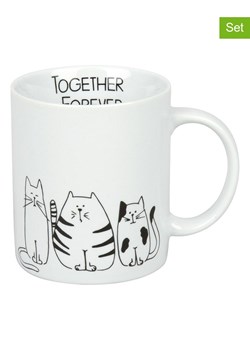 Könitz Kubki (2 szt.) &quot;Funny cats&quot; w kolorze biało-czarnym do kawy - 330 ml ze sklepu Limango Polska w kategorii Kubki - zdjęcie 178452047