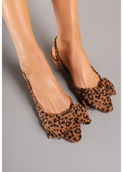 Panterkowe Sandały na Płaskiej Podeszwie Slingback z Kokardą Leavindra ze sklepu renee.pl w kategorii Balerinki - zdjęcie 178485526