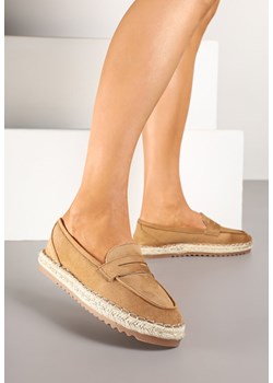 Brązowe Espadryle Ozdobione Plecionką i Paskiem Zolivia ze sklepu renee.pl w kategorii Espadryle damskie - zdjęcie 178485956