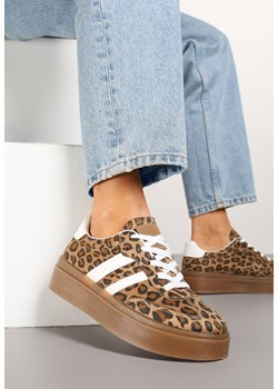 Panterkowe Klasyczne Sneakersy Tenisówki na Niskiej Platformie Denirla ze sklepu renee.pl w kategorii Buty sportowe damskie - zdjęcie 178489877