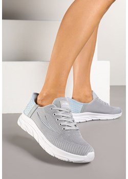 Szaro-Niebieskie Buty Sportowe Sneakersy z Ozdobnym Tłoczeniem i Napisami Nolnelia ze sklepu renee.pl w kategorii Buty sportowe damskie - zdjęcie 178490099