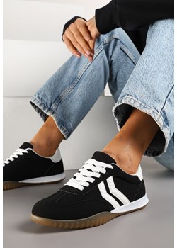 Czarne Sneakersy w Stylu Tenisówek z Paskami na Boku Cholewki Aitoria ze sklepu renee.pl w kategorii Buty sportowe damskie - zdjęcie 178490135