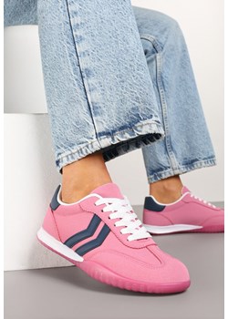 Różowe Sneakersy w Stylu Tenisówek z Paskami na Boku Cholewki Aitoria ze sklepu renee.pl w kategorii Buty sportowe damskie - zdjęcie 178490159