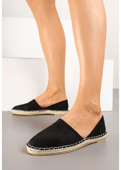 Czarne Espadryle  Ozdobione Wyciętą Cholewką i Plecionką Wommea ze sklepu renee.pl w kategorii Espadryle damskie - zdjęcie 178490627