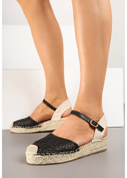 Czarne Espadryle Siateczkowe na Podeszwie z Plecionki Alianara ze sklepu renee.pl w kategorii Espadryle damskie - zdjęcie 178492325