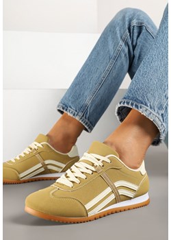 Żółte Sneakersy przed Kostkę z Paskami na Cholewce Deniffia ze sklepu renee.pl w kategorii Buty sportowe damskie - zdjęcie 178493555