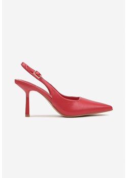 Czerwone Klasyczne Sandały Szpilki Slingback ze Szpiczastym Noskiem Saniffia ze sklepu renee.pl w kategorii Czółenka - zdjęcie 178495009